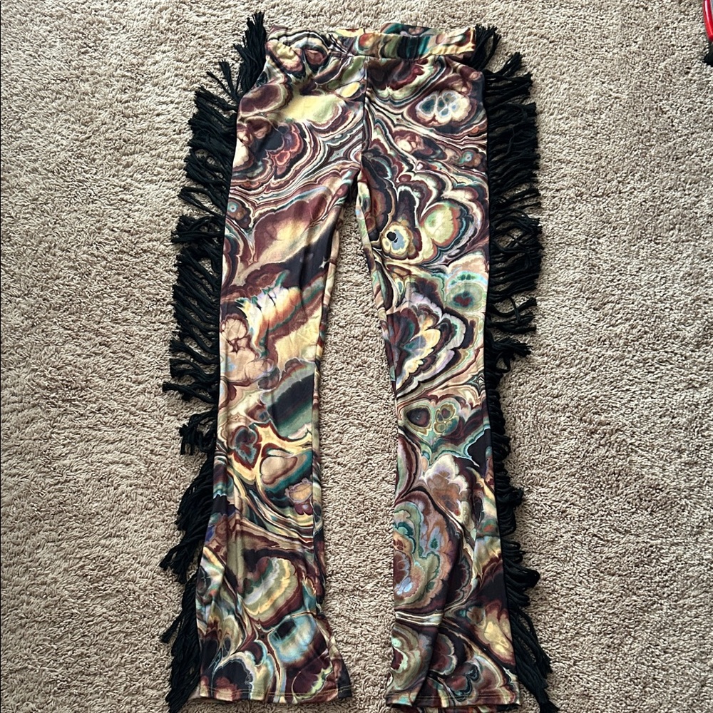 Bohemian Fringe Patterned Pants